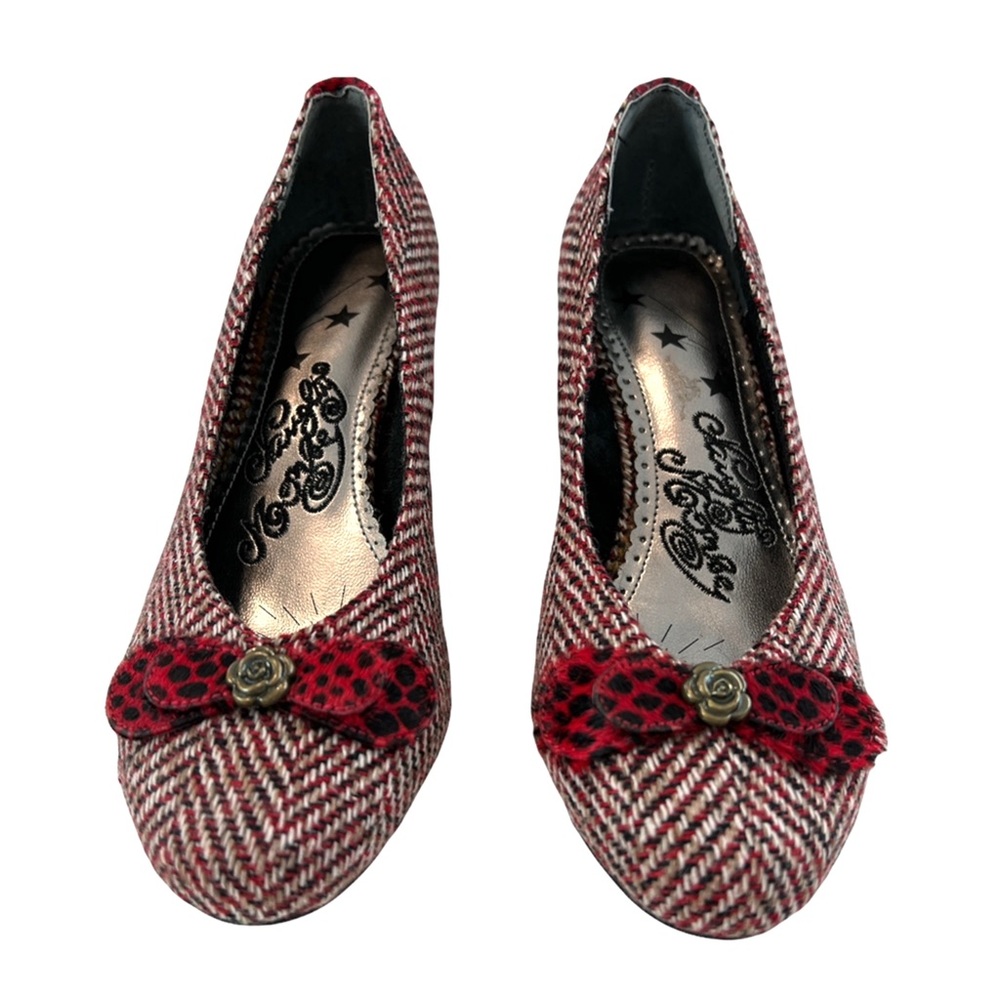 Naughty Monkey Red Nip Tuck Wedge Pump Size 6 - image 3